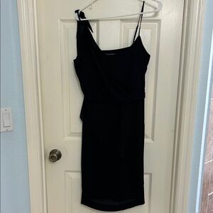 Banana Republic Black One-Shoulder Dress with Tie Strap